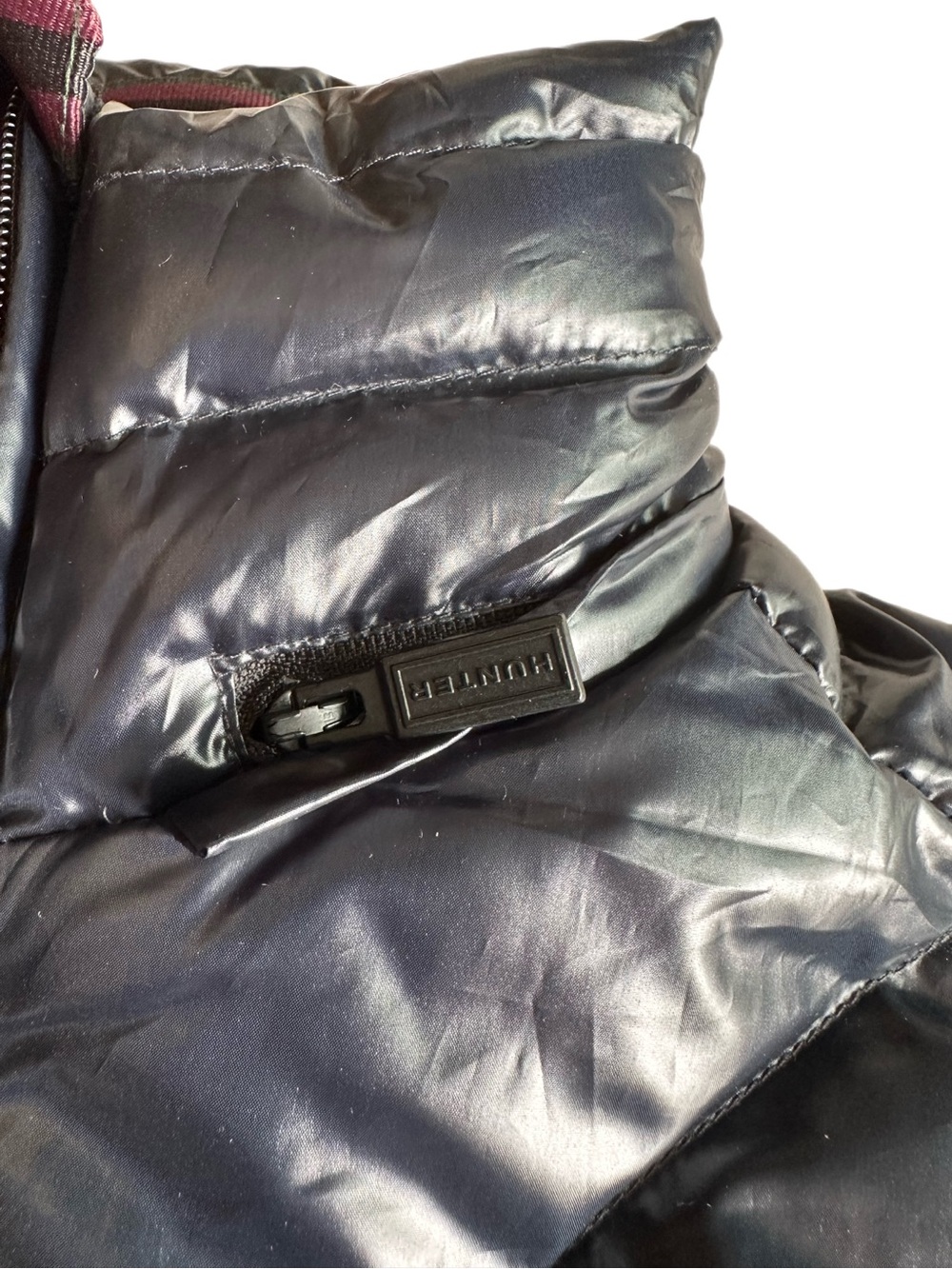 Hunter Refined Gloss Down Puffer Jacket Navy Size Small - Picture 5 of 12